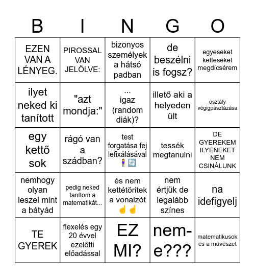 Bukor bingó🌳 Bingo Card