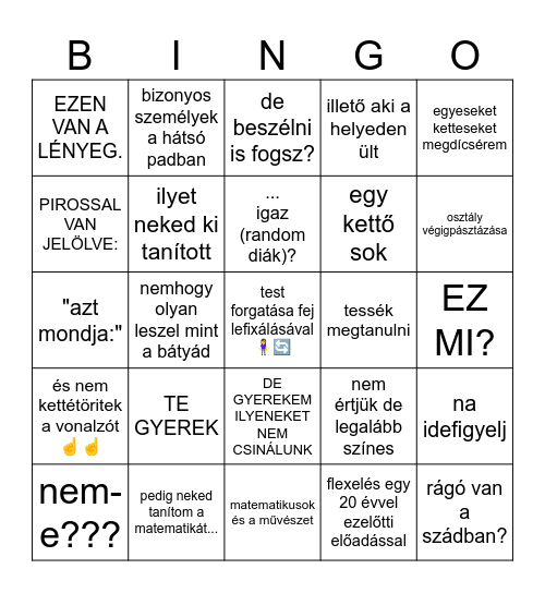 Bukor bingó🌳 Bingo Card