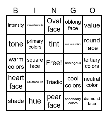 Makeup Bingo Card