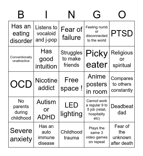 @tokaikase’s bingo ! Bingo Card