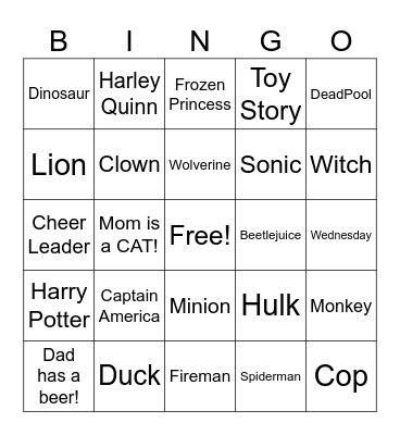 Halloween! Bingo Card