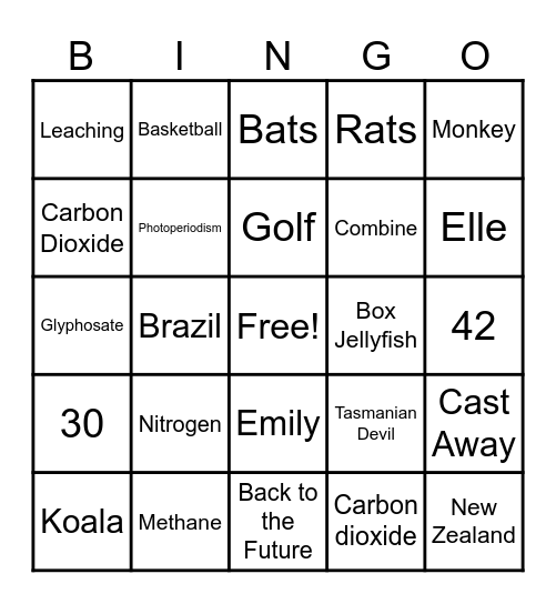InterAg Bingo !! Bingo Card