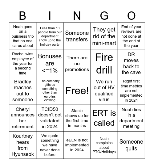 VC Bingo Part 3 Bingo Card