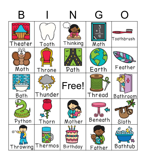 "th" BINGO Card