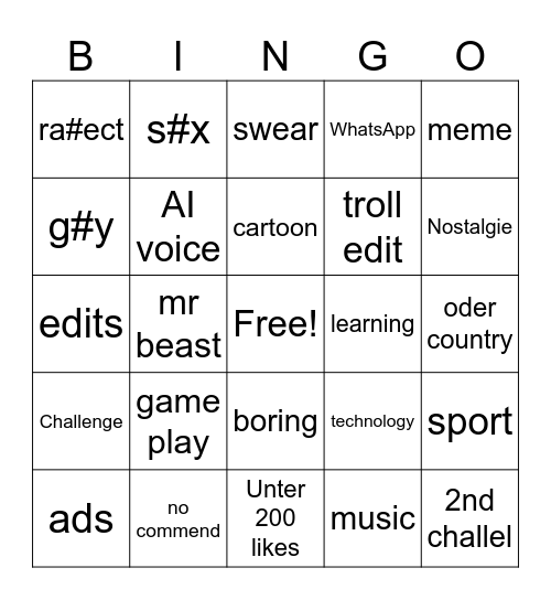 yts bingo Card