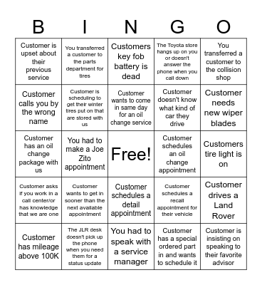 CDC Bingo Card