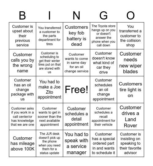 CDC Bingo Card