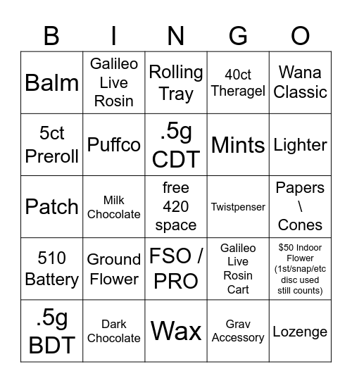 Oct Sales V1 Bingo Card