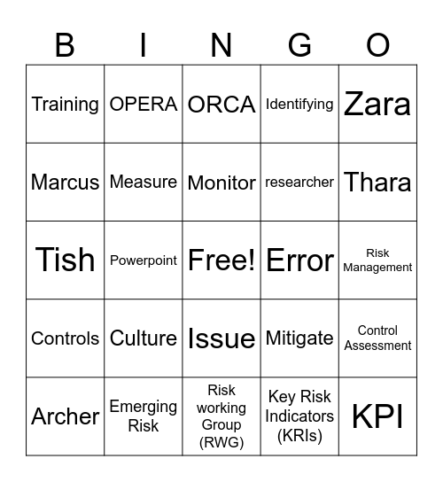 BRO Bingo Card