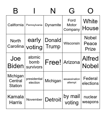 CNN 10 10/14/24 Bingo Card