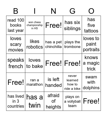 Bingo Test Bingo Card