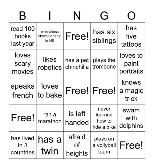 Bingo Test Bingo Card
