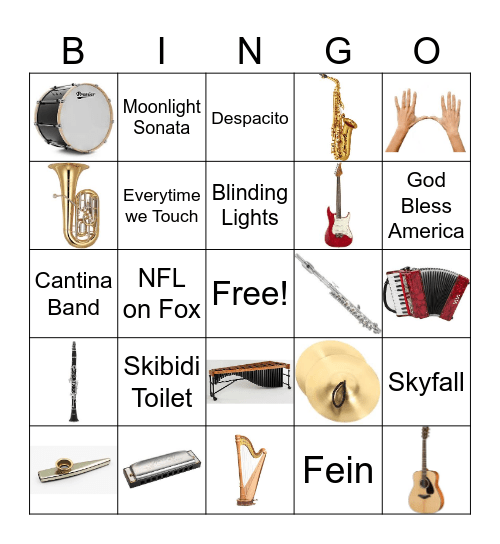 Music Bingo Card