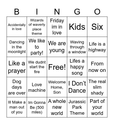 Foodbank Bingo Card