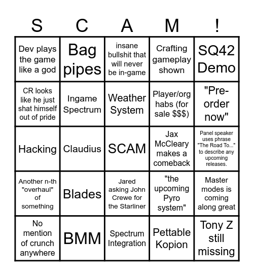 PIPELINE CitizenCon 2954 Bingo Card