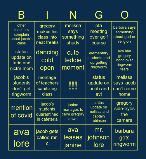 abbott elementary: "ringworm" Bingo Card