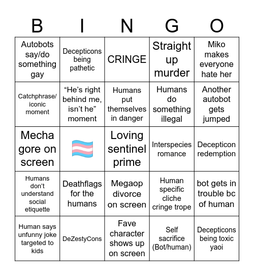 tf:p bingo w/ bad tropes Bingo Card