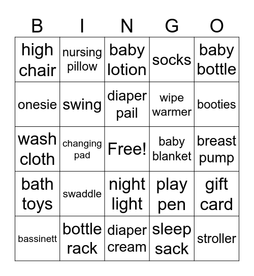 B Bingo Card