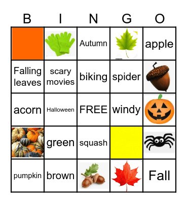 October Bingo Card