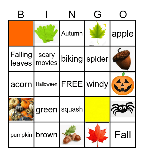 October Bingo Card