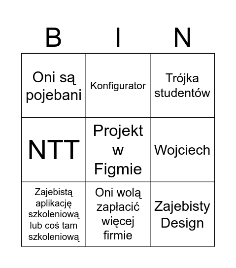 Stuart Bingo Card