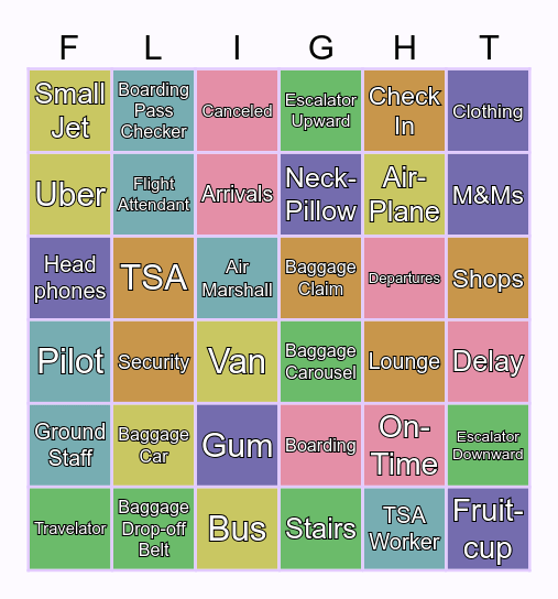 Airport FLIGHT (bingo) Bingo Card