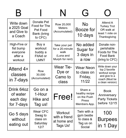 Bingo Bash Bingo Card