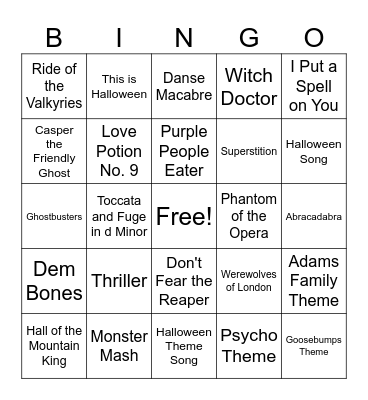 TEK Halloween Bingo! Bingo Card