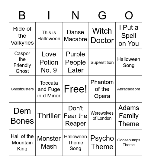 TEK Halloween Bingo! Bingo Card