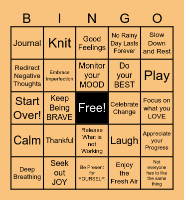 Autumn Wellness Bingo Card
