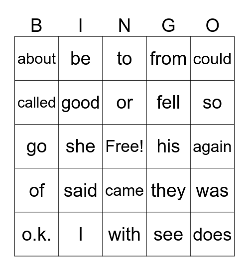 24 Bingo Card