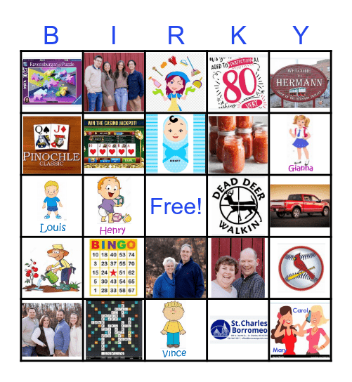 QUIRKY BIRKY BINGO Card