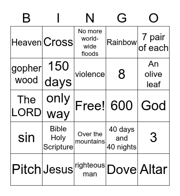 Ocean Commotion VBS Bingo Card