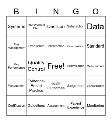 Quality Week Bingo Card