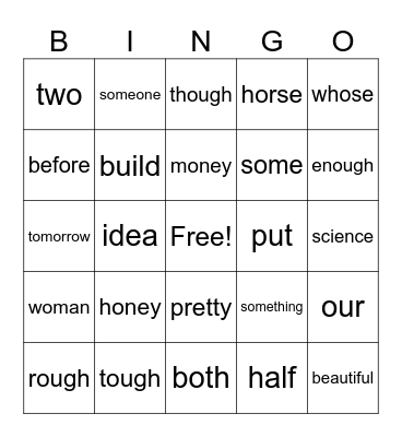 84 Bingo Card