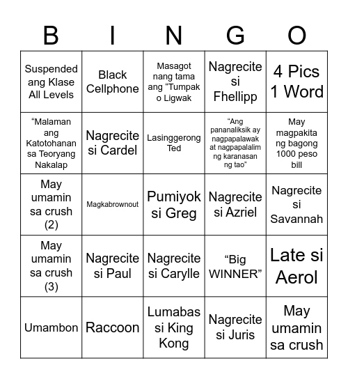 TEDTALK GROUP REPORTING Bingo Card