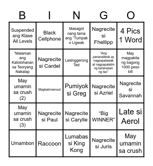 GROUP 2: TEDTALK BINGO Card