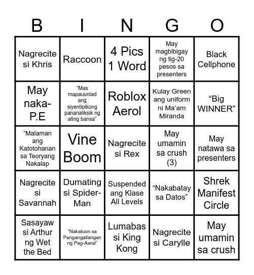 GROUP 2: TEDTALK BINGO Card