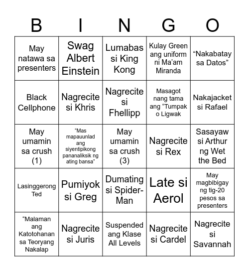 GROUP 2: TEDTALK BINGO Card