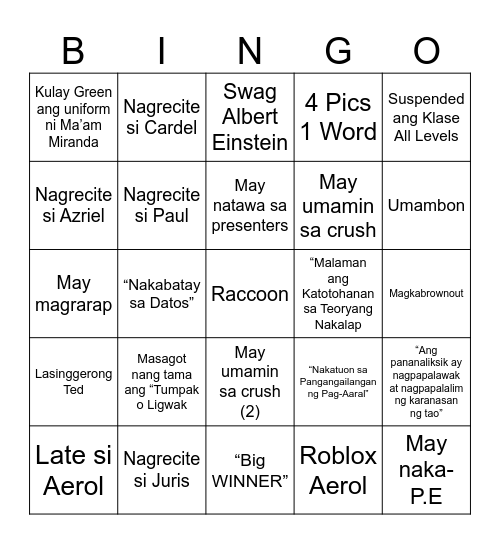 GROUP 2: TEDTALK BINGO Card