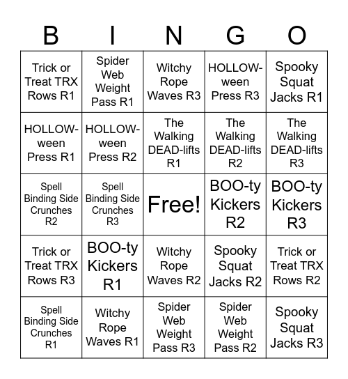 Halloween Bingo Card