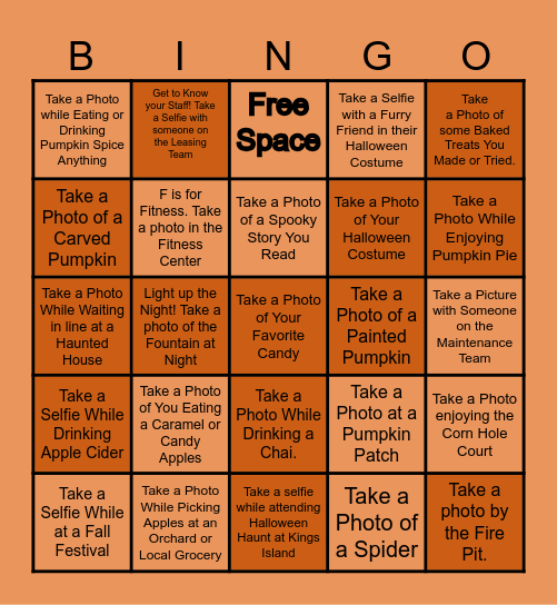 Latitude Halloween Bingo Card