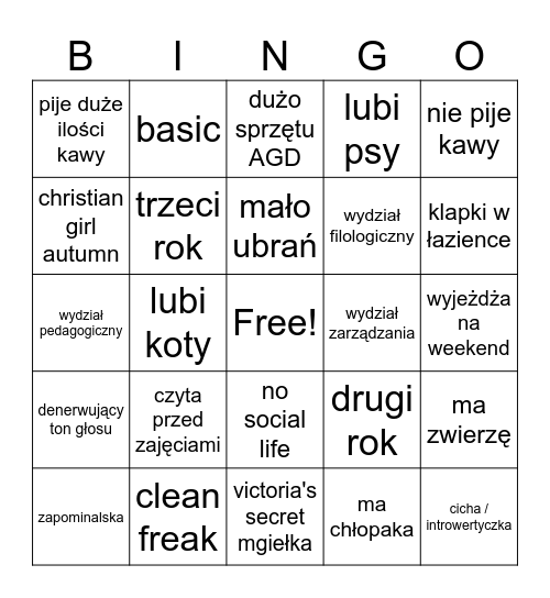 doormate bingo Card