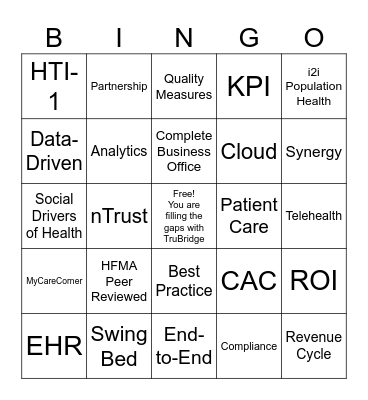 CAC Bingo Buzz Words Bingo Card