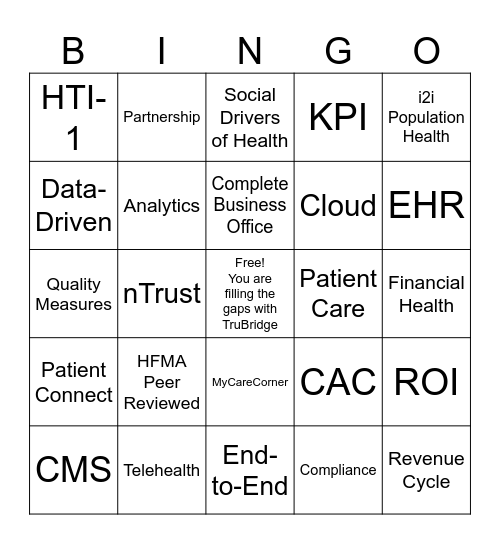 CAC Bingo Buzz Words Bingo Card