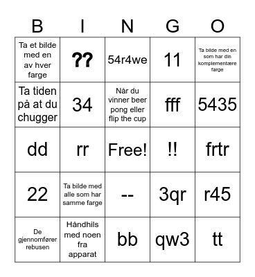 Halloween Bingo Card