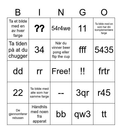 Halloween Bingo Card