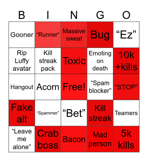 Strong battles Bingo Card