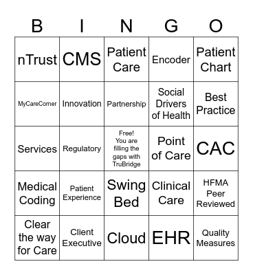 CAC Bingo Buzz Words Bingo Card