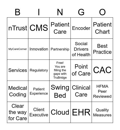 CAC Bingo Buzz Words Bingo Card